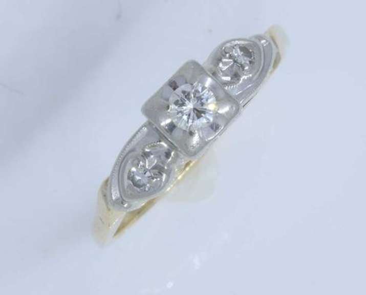 Three Stone Diamond Ring, Size 8.25
