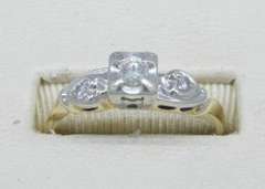 Three Stone Diamond Ring, Size 8.25