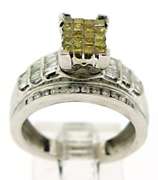 Amazing IR Yellow and White Diamond Cluster Ring