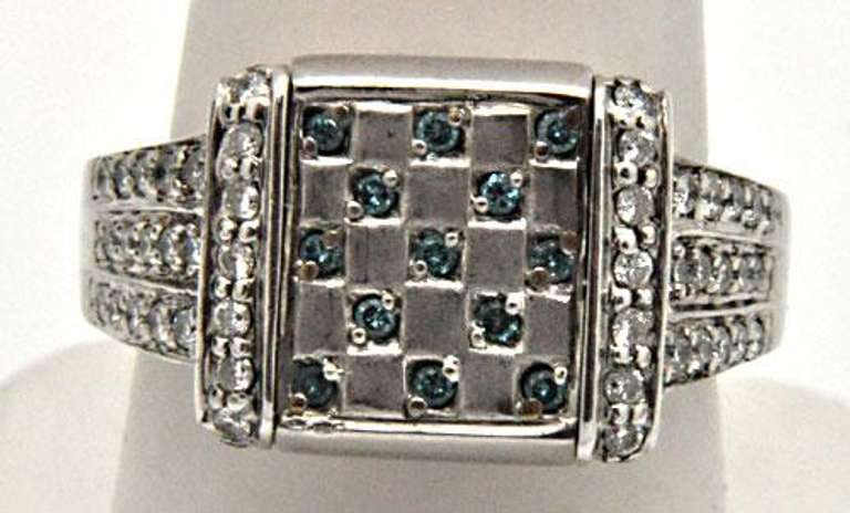 14 KT WHITE GOLD 2.00 CARAT DIAMOND REVERSIBLE RING.