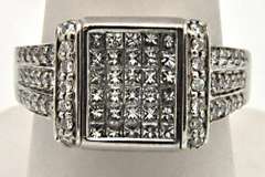 14 KT WHITE GOLD 2.00 CARAT DIAMOND REVERSIBLE RING.