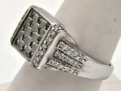 14 KT WHITE GOLD 2.00 CARAT DIAMOND REVERSIBLE RING.