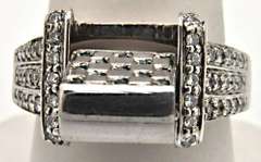 14 KT WHITE GOLD 2.00 CARAT DIAMOND REVERSIBLE RING.