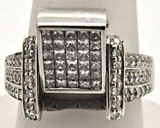 14 KT WHITE GOLD 2.00 CARAT DIAMOND REVERSIBLE RING.