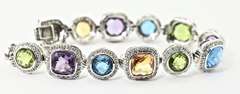 Striking 14K Colored Stone & Diamond Bracelet