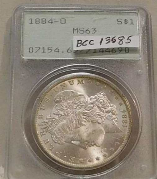 1884-O Morgan Dollar PCGS MS-63, Old Holder, white