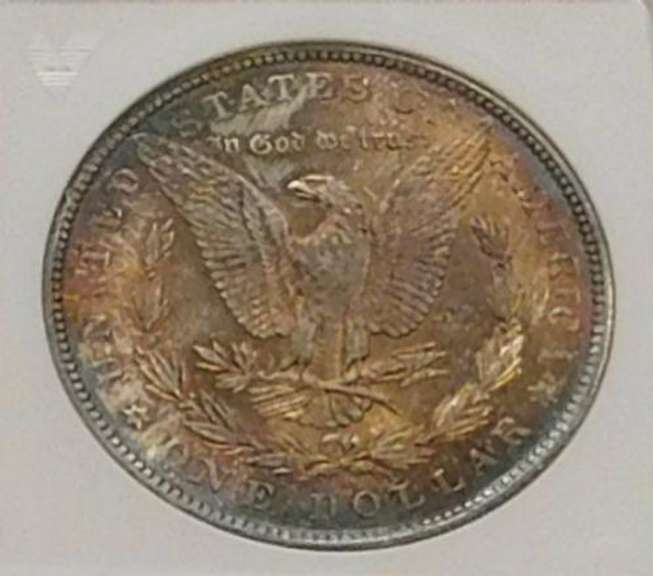 1887 Morgan Dollar ANACS MS-65, color, spectacular !