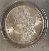 1884-O Morgan Dollar PCGS MS-63, Old Holder, white