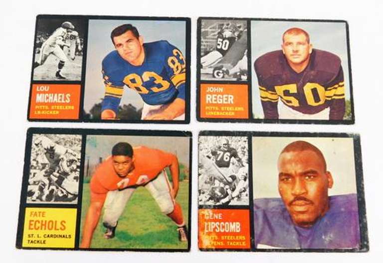 4 Topps 1962 Football Cards