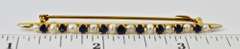 Feminine Vintage Sapphire & Pearl 14K Bar Pin