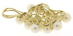 Beautiful Yellow Gold Pearl and Diamond Enhancer Pendant