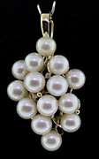 Beautiful Yellow Gold Pearl and Diamond Enhancer Pendant