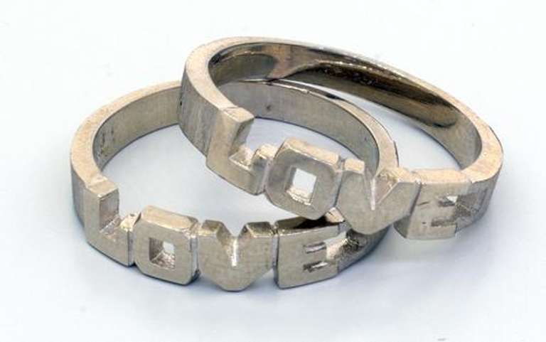 Pair of White Gold Best Friend Love Rings