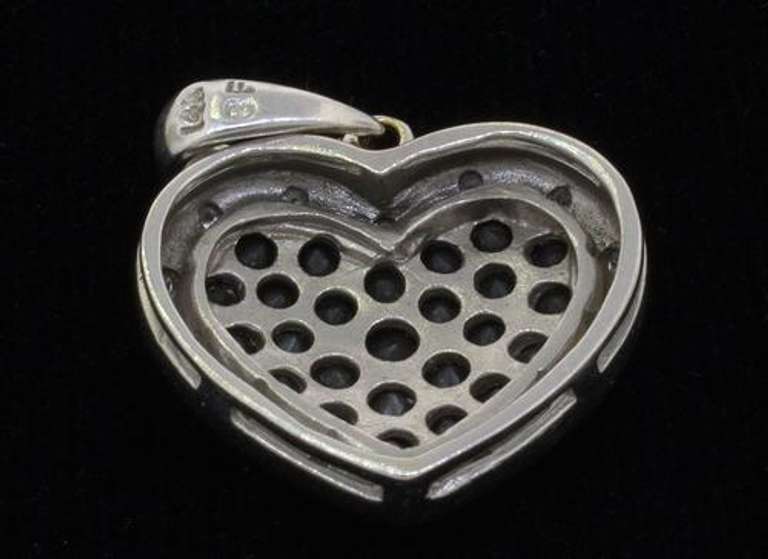 White Gold & Black Diamond Heart Pendant