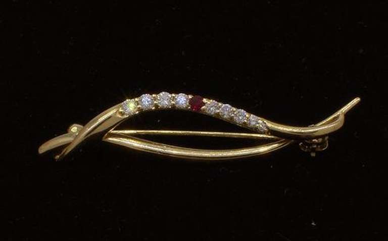 Ruby & Diamond Brooch