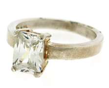 Emerald Cut CZ Solitaire Ring