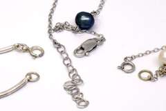 Lot of 3 Sterling & Pearl Necklaces