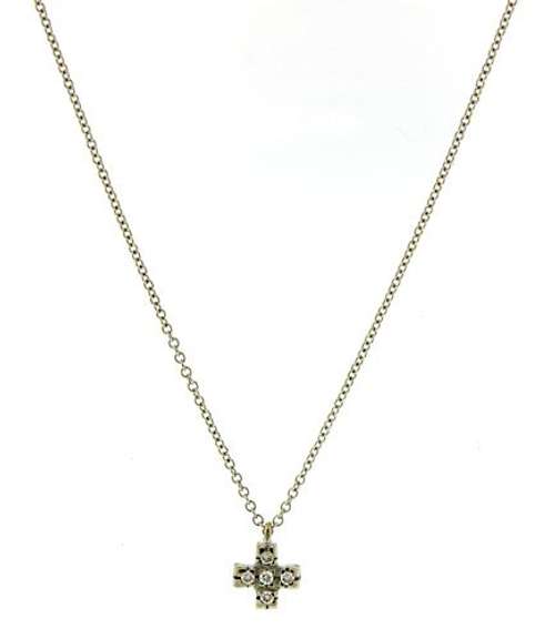 Delicate 14kt WG Mini Diamond Cross Necklace