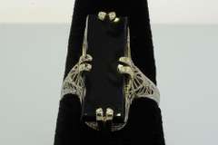 Bold Onyx Ring in 18KT White Gold