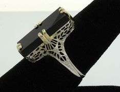 Bold Onyx Ring in 18KT White Gold