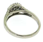 Stylish 14kt WG Diamond Cluster with Halo and Split Shank Ring