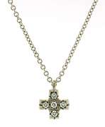 Delicate 14kt WG Mini Diamond Cross Necklace