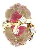 Stunning 14kt YG Watermelon Tourmaline Diamond Accent Ring