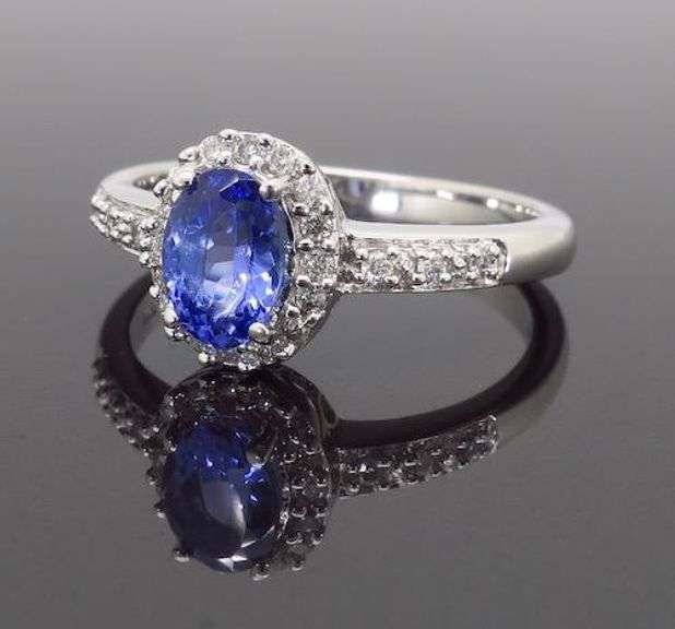 Tanzanite & Diamond Halo Ring