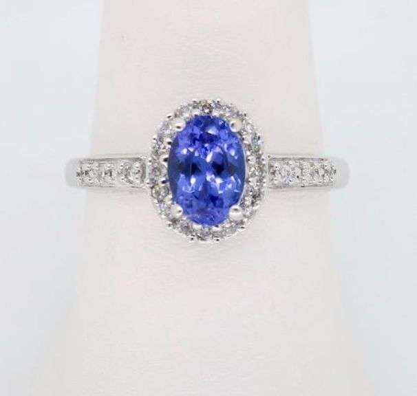 Tanzanite & Diamond Halo Ring