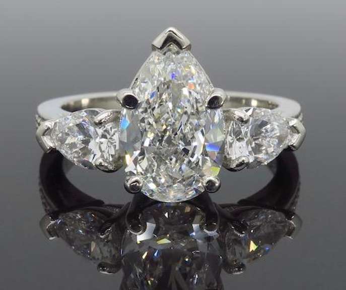 GIA Certified Pear Cut Engagement Ring