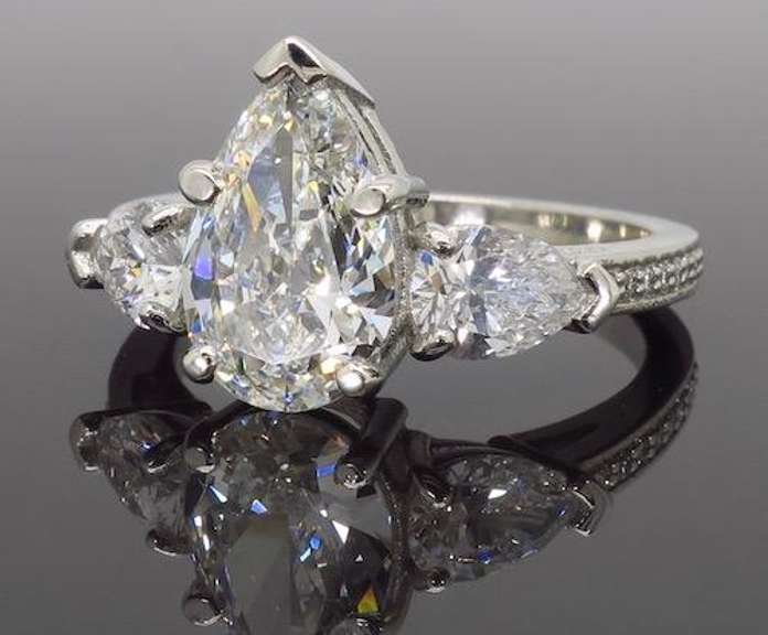 GIA Certified Pear Cut Engagement Ring