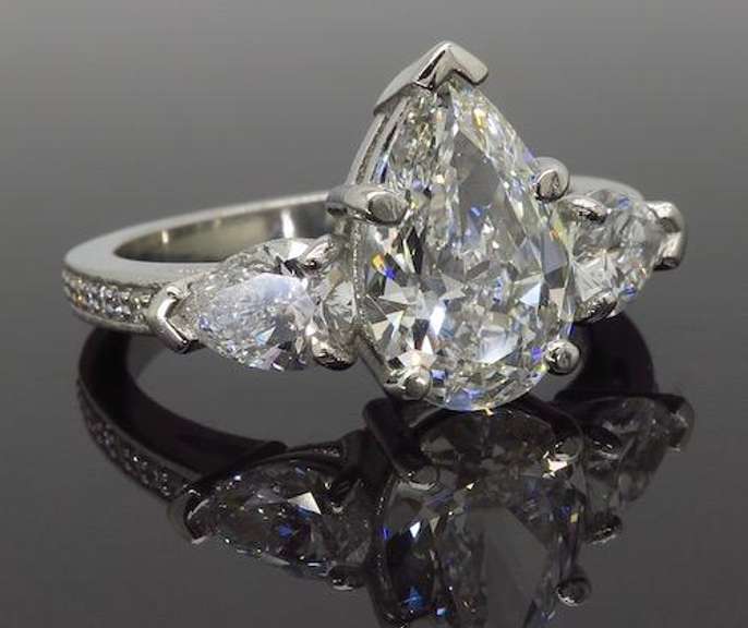 GIA Certified Pear Cut Engagement Ring