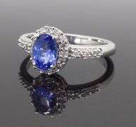 Tanzanite & Diamond Halo Ring