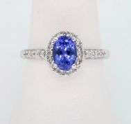 Tanzanite & Diamond Halo Ring