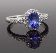 Tanzanite & Diamond Halo Ring