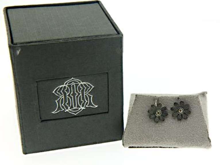 Black Rhod Champ Diamond Earrings