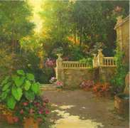 Impressionistic Garden by Renowned Painter Roman Frances