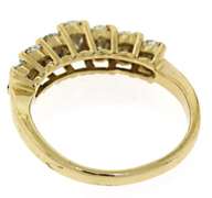 Radiant 7 Diamond Pyramid Style Ring