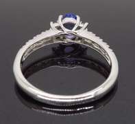 14K White Gold Tanzanite & Diamond Ring