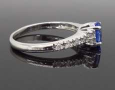 14K White Gold Tanzanite & Diamond Ring