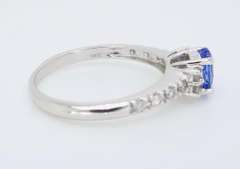 14K White Gold Tanzanite & Diamond Ring