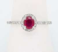 14K White Gold Ruby and Diamond Ring