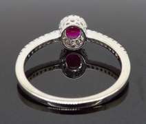 14K White Gold Ruby and Diamond Ring
