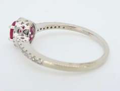 14K White Gold Ruby and Diamond Ring