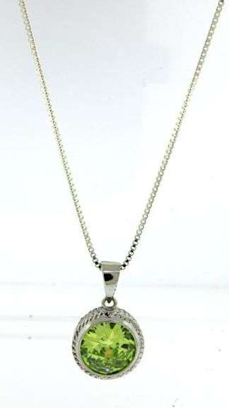 Green CZ set of necklace and earrings