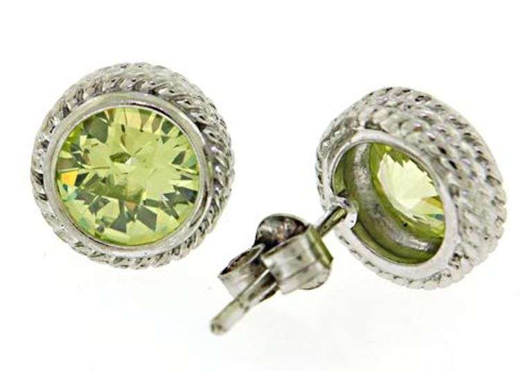 Green CZ set of necklace and earrings