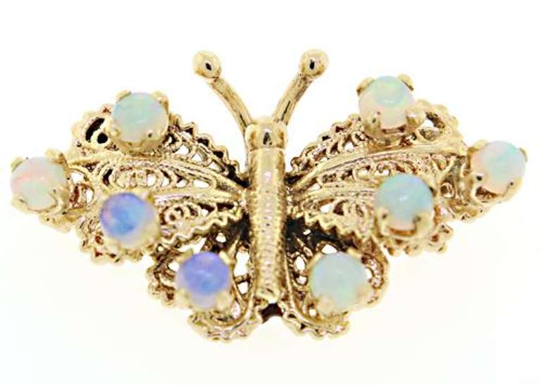 Cute Opal Butterfly Pin