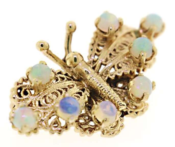 Cute Opal Butterfly Pin