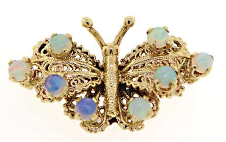 Cute Opal Butterfly Pin