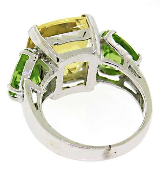 Great Golden Synthetic and Peridot Ring